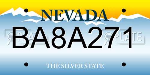 BA8A271 Nevada License Plate