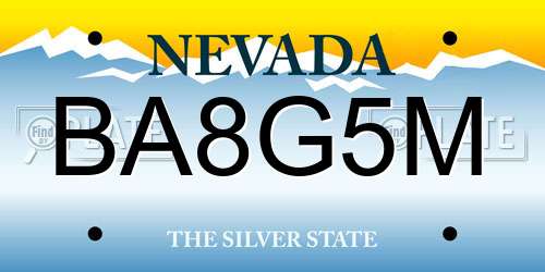 BA8G5M Nevada License Plate