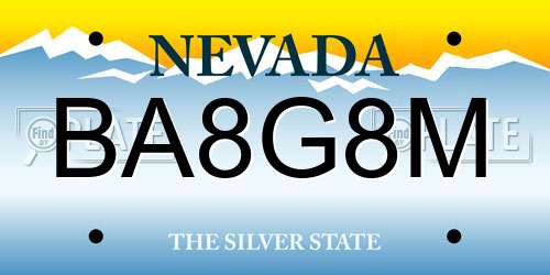 BA8G8M Nevada License Plate