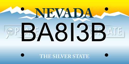 BA8I3B Nevada License Plate