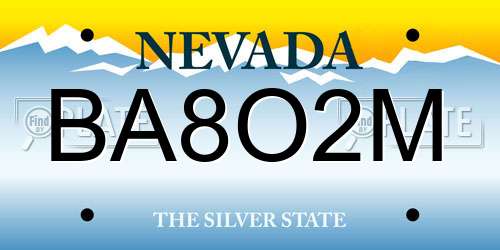 BA8O2M Nevada License Plate