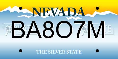BA8O7M Nevada License Plate