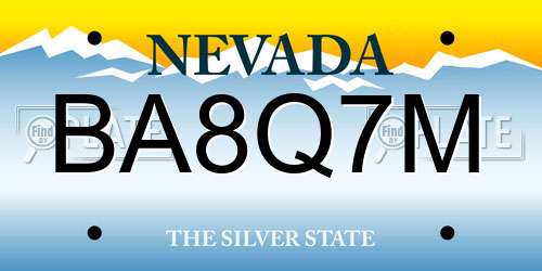 BA8Q7M Nevada License Plate