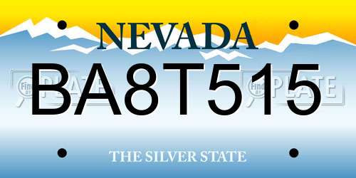 BA8T515 Nevada License Plate