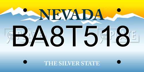 BA8T518 Nevada License Plate