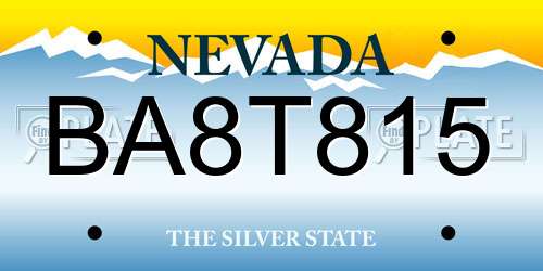 BA8T815 Nevada License Plate
