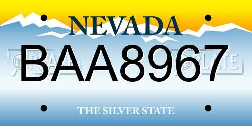 BAA8967 Nevada License Plate