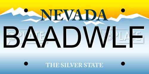 BAADWLF Nevada License Plate