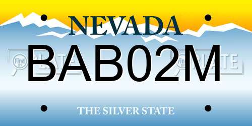 BAB02M Nevada License Plate