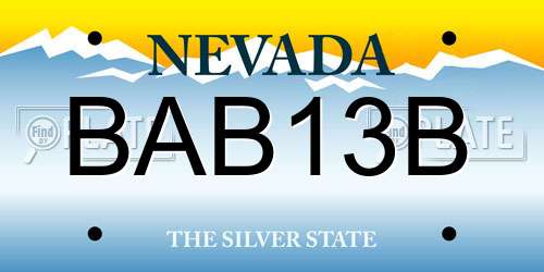BAB13B Nevada License Plate