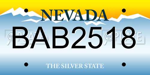 BAB2518 Nevada License Plate