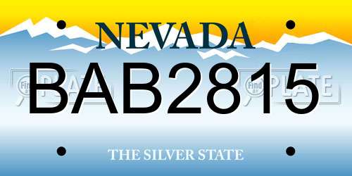 BAB2815 Nevada License Plate