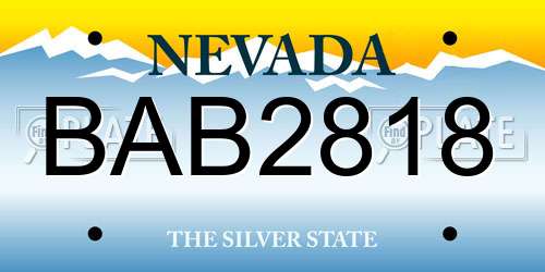 BAB2818 Nevada License Plate