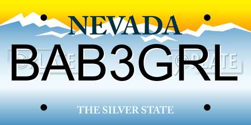 BAB3GRL Nevada License Plate