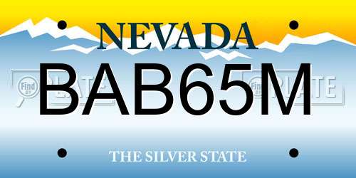 BAB65M Nevada License Plate