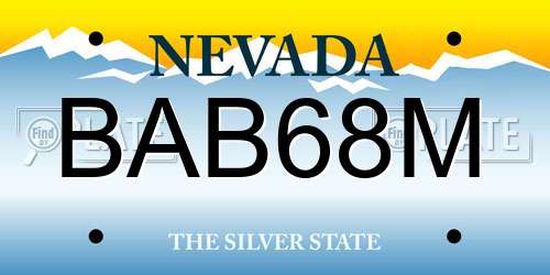 BAB68M Nevada License Plate