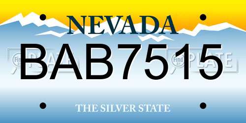 BAB7515 Nevada License Plate