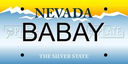 BABAY Nevada License Plate