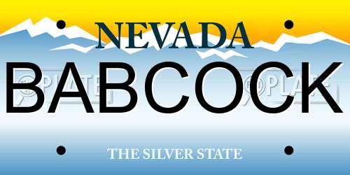 BABCOCK Nevada License Plate
