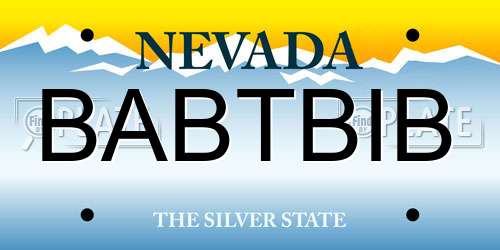 BABTBIB Nevada License Plate