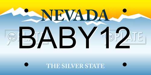 BABY12 Nevada License Plate
