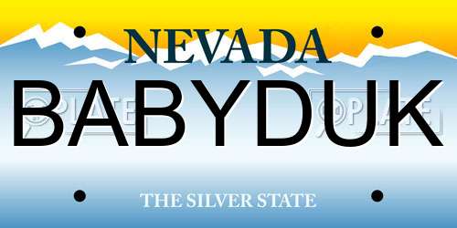 BABYDUK Nevada License Plate