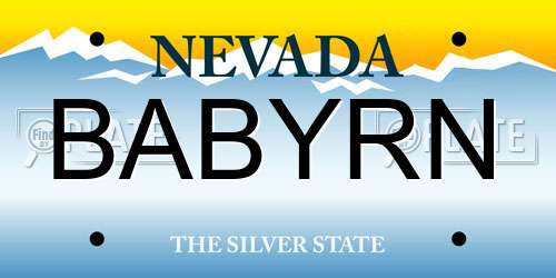 BABYRN Nevada License Plate