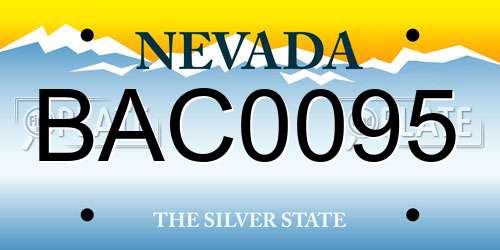 BAC0095 Nevada License Plate