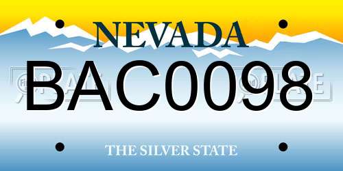 BAC0098 Nevada License Plate