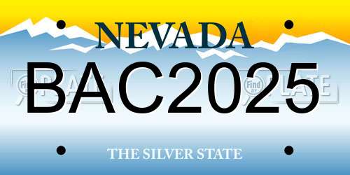 BAC2025 Nevada License Plate