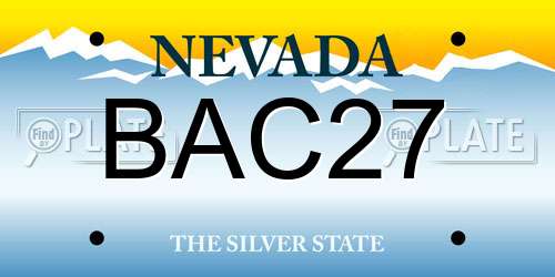 BAC27 Nevada License Plate