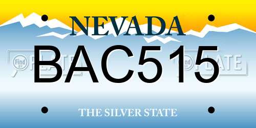 BAC515 Nevada License Plate