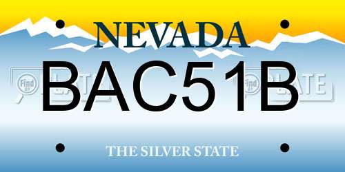 BAC51B Nevada License Plate