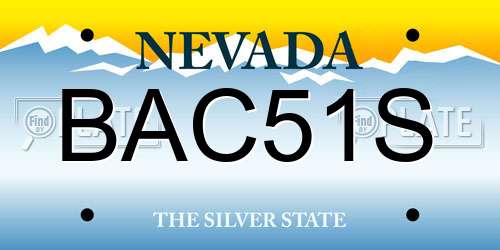 BAC51S Nevada License Plate