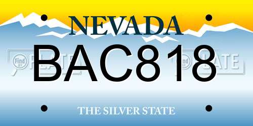 BAC818 Nevada License Plate
