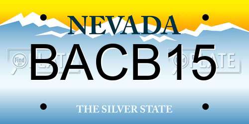 BACB15 Nevada License Plate