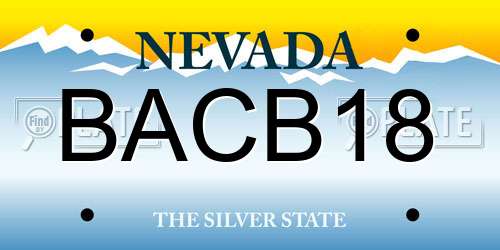 BACB18 Nevada License Plate