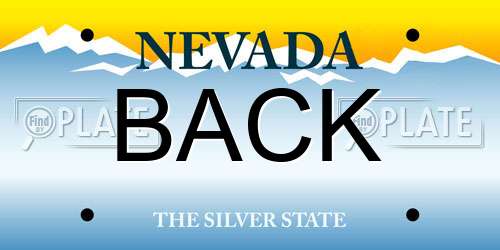 BACK Nevada License Plate