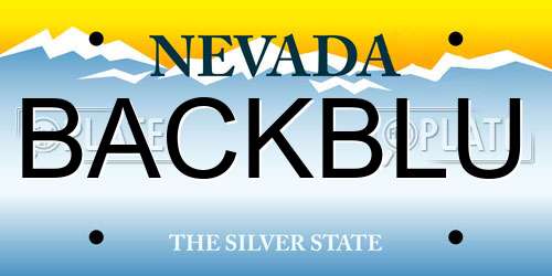 BACKBLU Nevada License Plate