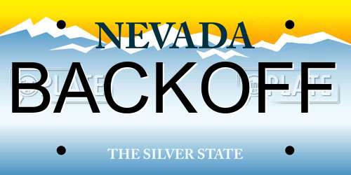 BACKOFF Nevada License Plate