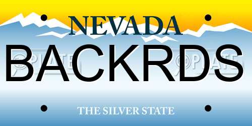 BACKRDS Nevada License Plate