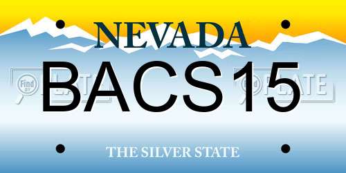 BACS15 Nevada License Plate
