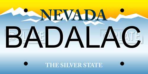 BADALAC Nevada License Plate