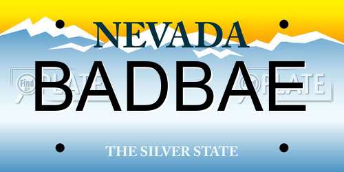 BADBAE Nevada License Plate