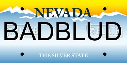 BADBLUD Nevada License Plate