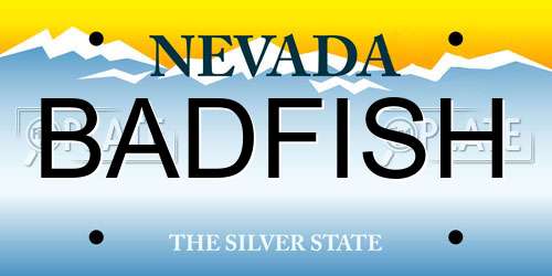 BADFISH Nevada License Plate