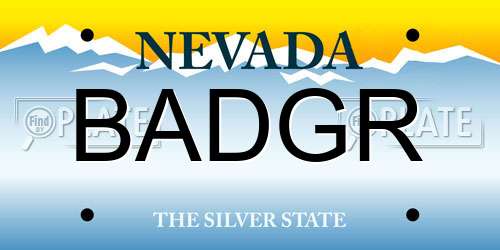 BADGR Nevada License Plate
