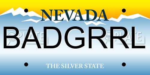 BADGRRL Nevada License Plate