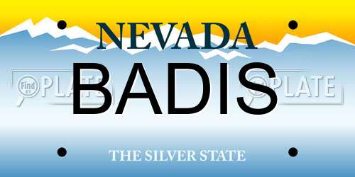 BADIS Nevada License Plate