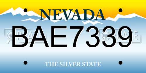 BAE7339 Nevada License Plate